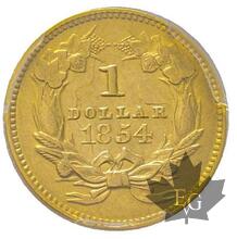 USA-1854-1 DOLLAR-Indian Princess-TYPE 2-PCGS AU53