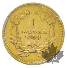 USA-1859-1 DOLLAR-Indian Princess-PCGS AU58