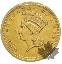 USA-1859-1 DOLLAR-Indian Princess-PCGS AU58