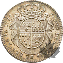 FRANCE-1758-Louis XV-Jeton en argent-États de Bretagne-Superbe