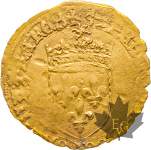 FRANCE-Écu d&#039;or 5ème type-François I 1515-1547-flan court-TB