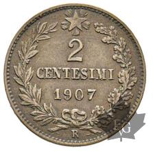ITALIE-1907-2 Centesimi-Roma-Vittorio Emanuele III-pr SUP