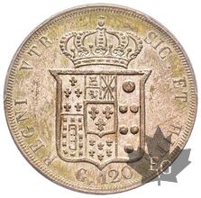 ITALIE-1848-120 GRANA-Ferdinando II di Borbone-PCGS AU55