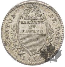 SUISSE-1814-5 Batzen, Canton de Vaud-PCGS MS64