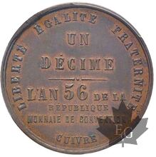 FRANCE-1848-Essai de 5 Francs de la Banque du peuple-PCGS MS63 