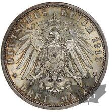 ALLEMAGNE-1913A-3 Mark, Berlin-NGC MS64