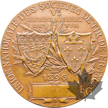 FRANCE-1896-Médaille en Bronze-SOCIETES DE TIR DE FRANCE-TTB-SUP