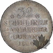 ALLEMAGNE-1809-32 shillings-Hambourg-NGC AU55