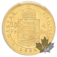 HONGRIE-1884 KB-4 Forint-Franz Joseph 1848-1916-PCGS AU55