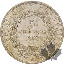 FRANCE-1852 A-5 FRANCS-Napoléon III-Tête étroite-PCGS MS62