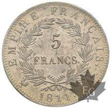 FRANCE-1811 A-Paris-5 Francs Napoléon Empereur-PCGS AU58