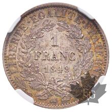 FRANCE-1849 PARIS-1 FRANC CERES-NGC MS64