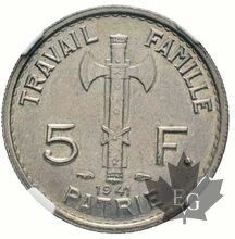 France-1941- 5 Francs Petain NGC MS62