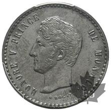MONACO-5 centimes Uniface-Honoré V 1819-1841-PCGS SP62 BN