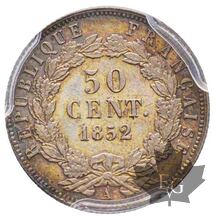 FRANCE-1852 A-50 Centimes-Second Empire 1852-1870-PCGS MS64