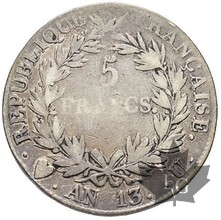 ITALIE-AN 13U-5 Francs-Département de l&#039;Éridan 1802-1814-TB