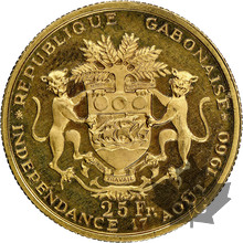 GABON-1960-25 FRANCS-independence-NGC PROOF 65 ULTRA CAMEO