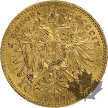 AUTRICHE-1909-10 Couronne-NGC MS61 Small Head
