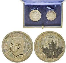 MONACO-ESSAI de 1 &amp; 2 Francs-Louis II 1922-1949-FDC-RARE