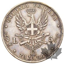 ITALIE-1891-Colonia Eritrea-Tallero da 5 Lire-Superbe