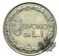ITALIE-1922-BUONO DA 1 LIRA-Vittorio Emanuele III -Superbe