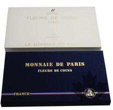 FRANCE-1986-SERIE FLEURS DE COIN-Rare coffret en carton abimé