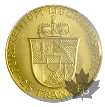 Liechtenstein-1956-25 FRANCS-PCGS MS65