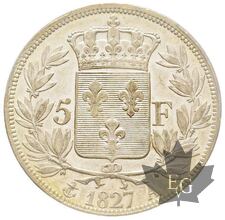 FRANCE-5 Francs-Charles X 1824-1830-PCGS AU53