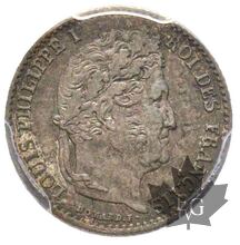 FRANCE-1834 A- Louis Philippe 1830-1848 1/4 Franc-PCGS MS62
