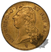 FRANCE-1786I-Double Louis or-Louis XVI-PCGS AU58