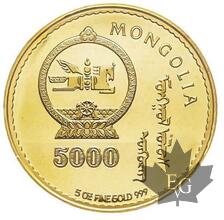 MONGOLIE-1994-5000 Tugrik-PCGS PRROF 65 DEEP CAMEO