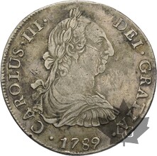 BOLIVIE-1789-8 REALES-CARLOS III-TB+ Très Rare