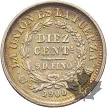 BOLIVIE-1900-10 CENTAVOS-SUP
