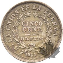 BOLIVIE-1889-5 CENTAVOS-SUP