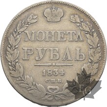 RUSSIA-1834-ROUBLE-TB-TTB