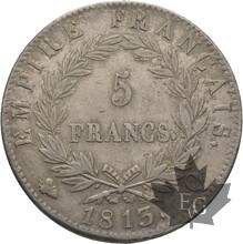 FRANCE-1813-5 FRANCS-NAPOLEON-TTB