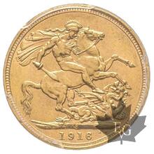 AUSTRALIE-1916 S-Sovereign-George V 1910-1936-PCGS MS63