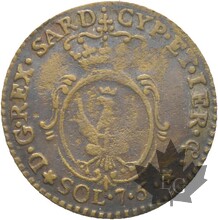 ITALIE-1800-7.6 Soldi-Carlo Emanuele IV-TB-rarissime