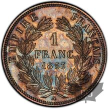 FRANCE-1853A-1 FRANC- Napoléon III-presque FDC