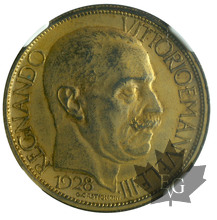 ITALIE-1928-buono da 2 Lire-Vittorio Emanuele III-NGC MS62