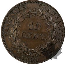 FRANCE-COLONIES-1839-10 centimes Francs -NGC MS64 BN