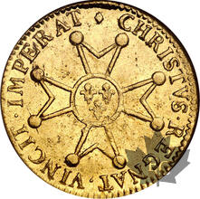 FRANCE-1718W-Louis d&#039;or à la croix Chevalier-NGC MS62