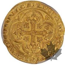 France-1337-Écu d&#039;or à la chaise-Philippe VI de Valois-PCGS MS62