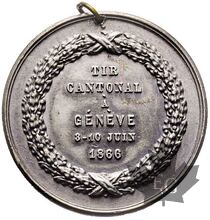 SUISSE-1866-Médaille Tir Cantonal-Génève-Superbe