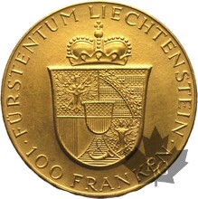 LIECHTENSTEIN-1952-100 FRANCS-SUP