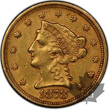 USA- 1878-2 1/2 Dollars or Liberty head gold-AU50