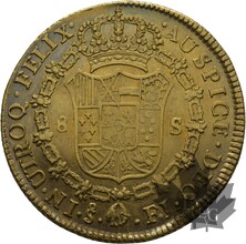 CHILE-1811-8 ESCUDOS-FERNANDO VII-SANTIAGO-TTB