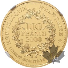 FRANCE-2000-100 Francs Or -Marianne LAGRIFFOUL-NGC PROOF 66