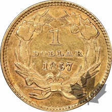 USA-1857-1 DOLLAR-Indian Princess-NGC AU DETAILS