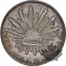 MEXIQUE-1896 MO-8 REALES- NGC MS62
